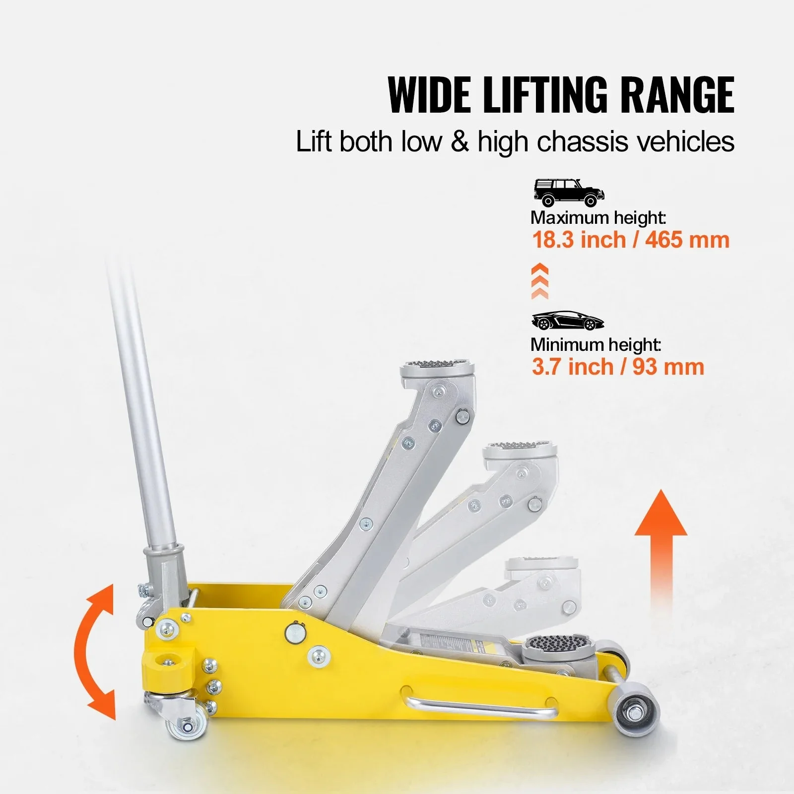 KFFKFF Low Profile Aluminum Floor Jack, 3 Ton Capacity, 3.7-18.3 Inch Lift Range, Dual Piston - Image 8 KFFKFF Low Profile Aluminum Floor Jack, 3 Ton Capacity, 3.7-18.3 Inch Lift Range, Dual Piston - Image 8