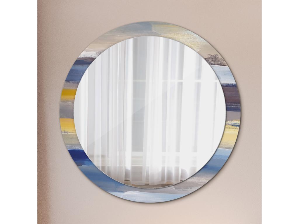 Espejo Redondo Decorativo - Imagen Abstracta - 90 cm