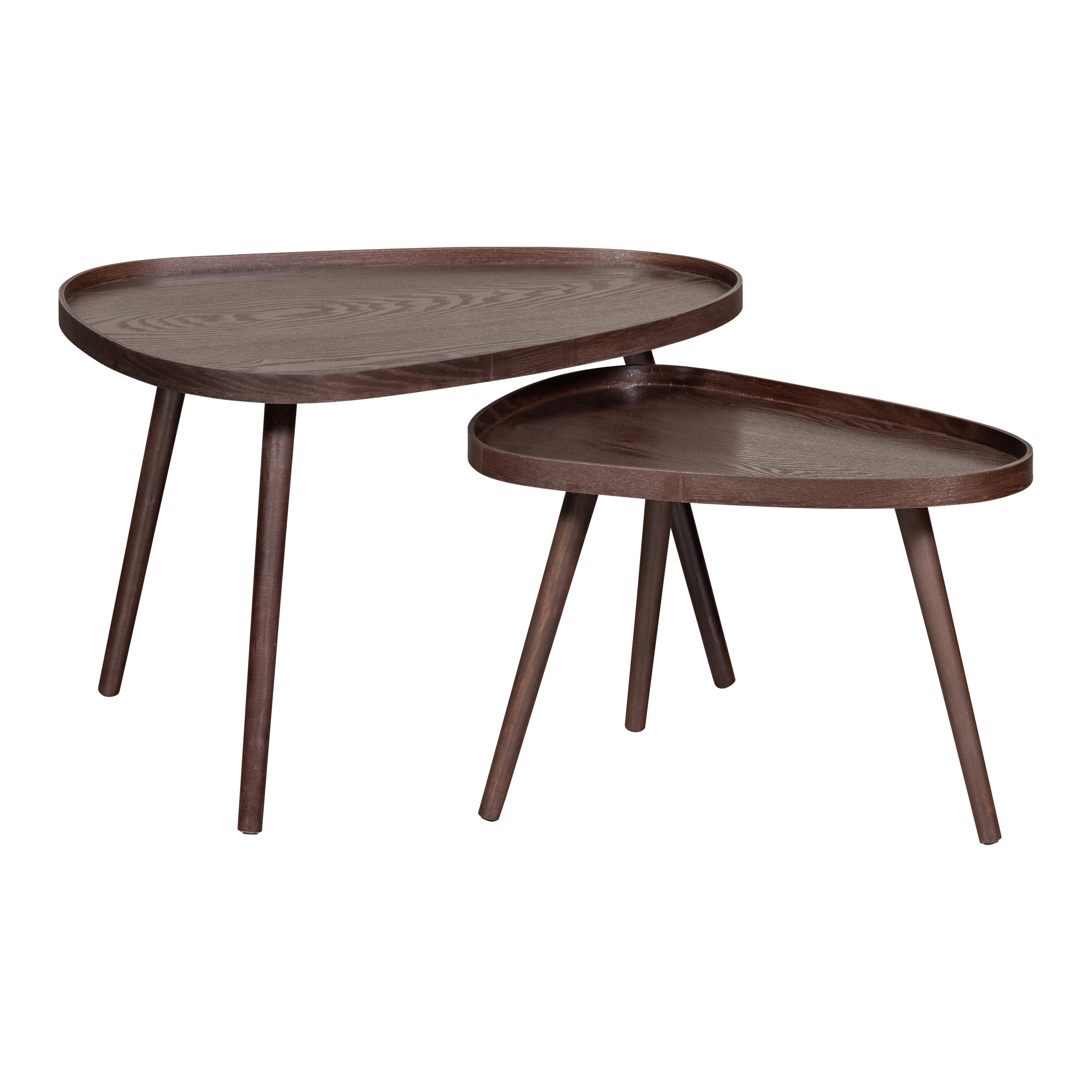 Blokker Dusk Bijzettafel - Walnoot - Set van 2