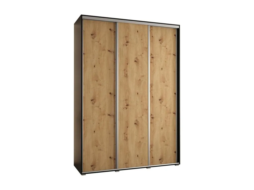 ARMARIO Hogarsens 1 DE PUERTAS CORREDERAS 235.2/180/45 3 puertas (Negro/Artisan/Plata)