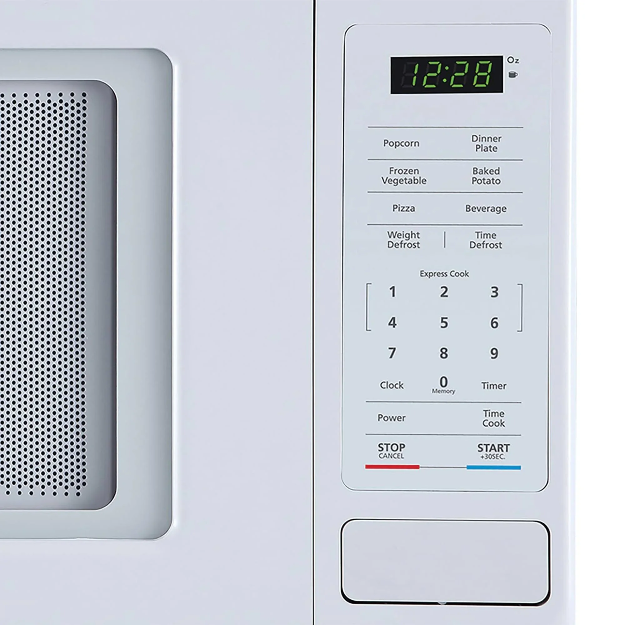 Open Box Magic Chef 0.9 Cubic Feet 900 Watt Stainless Microwave Oven, White