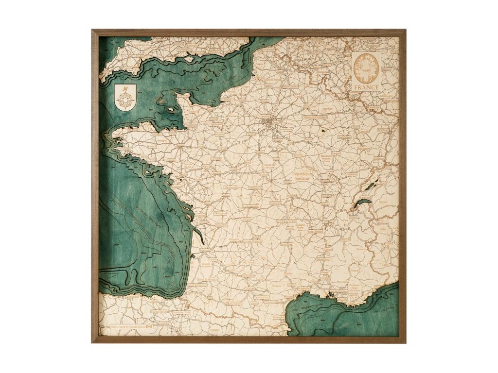 Mapa 3D con Marco Francia, Multicolor, 76x6x76 cm, CUTTING BROTHERS
