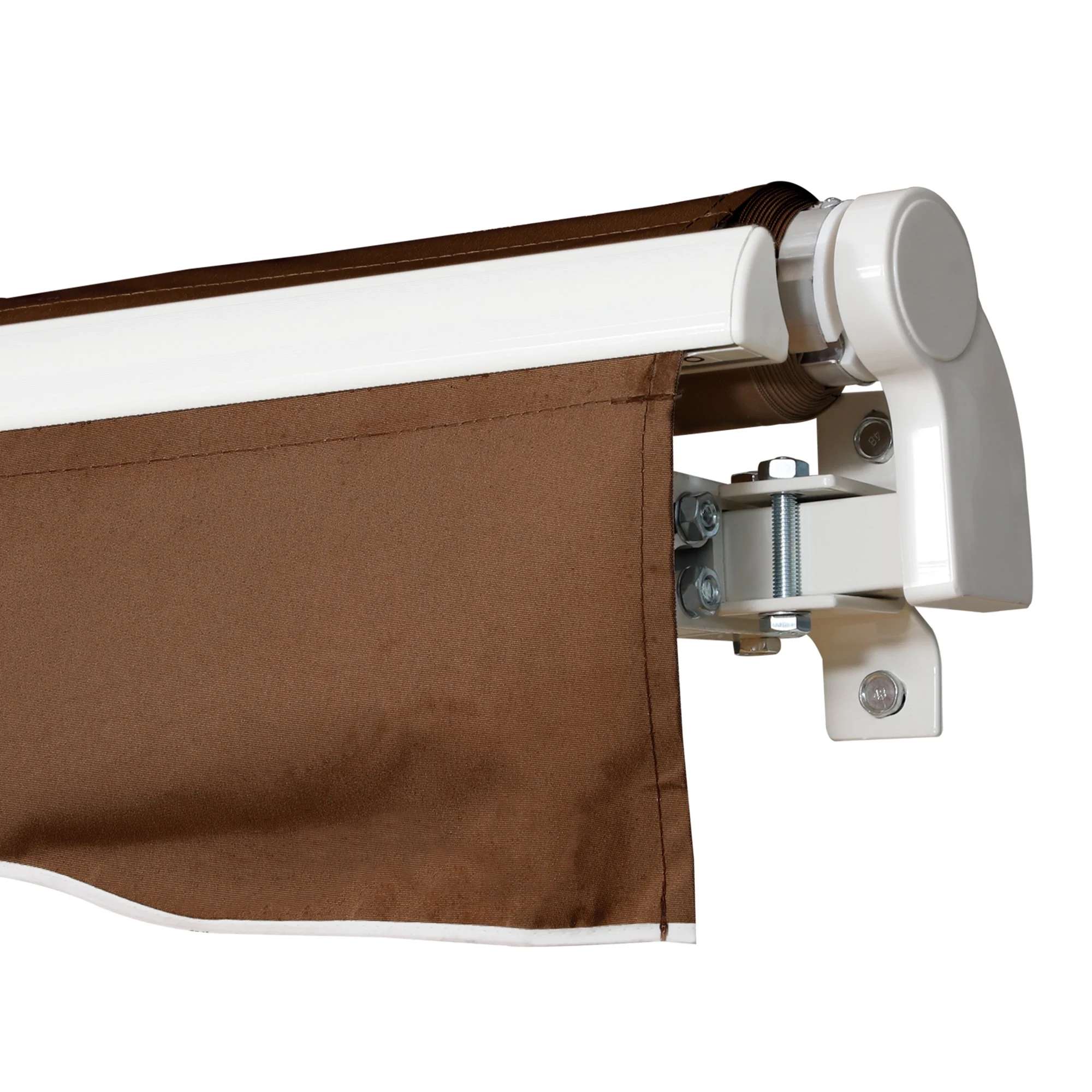 Outsunny 12' x 10' Manual Retractable Awning Outdoor Sunshade Shelter for Patio, Balcony, Yard, with Adjustable & Versatile Design, Beige and White - Image 56