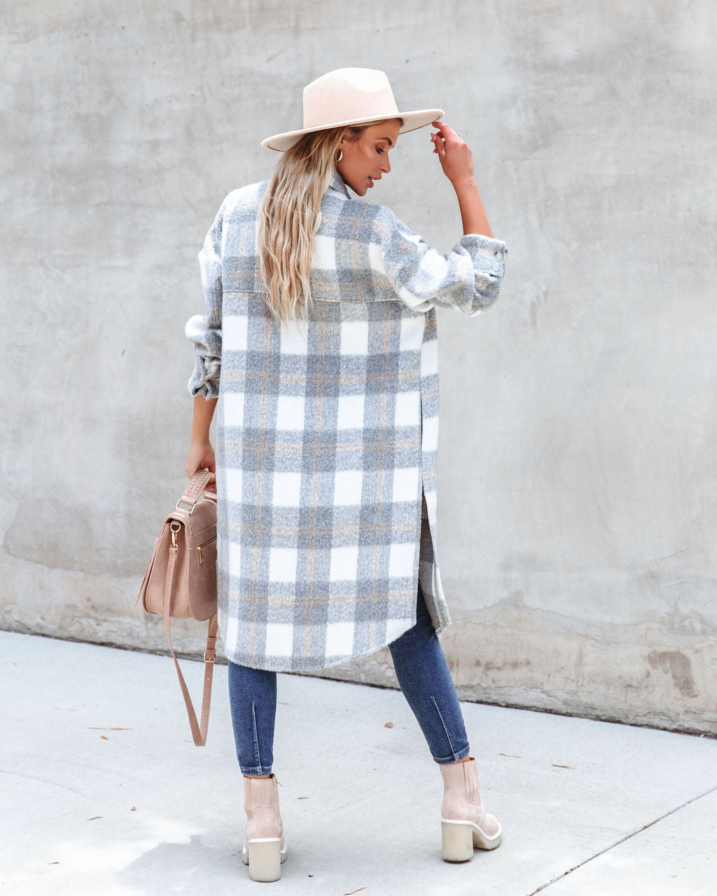 Coffee Shop Strolls Pocketed Plaid Button Down Coat - SALE - Se7enfashion