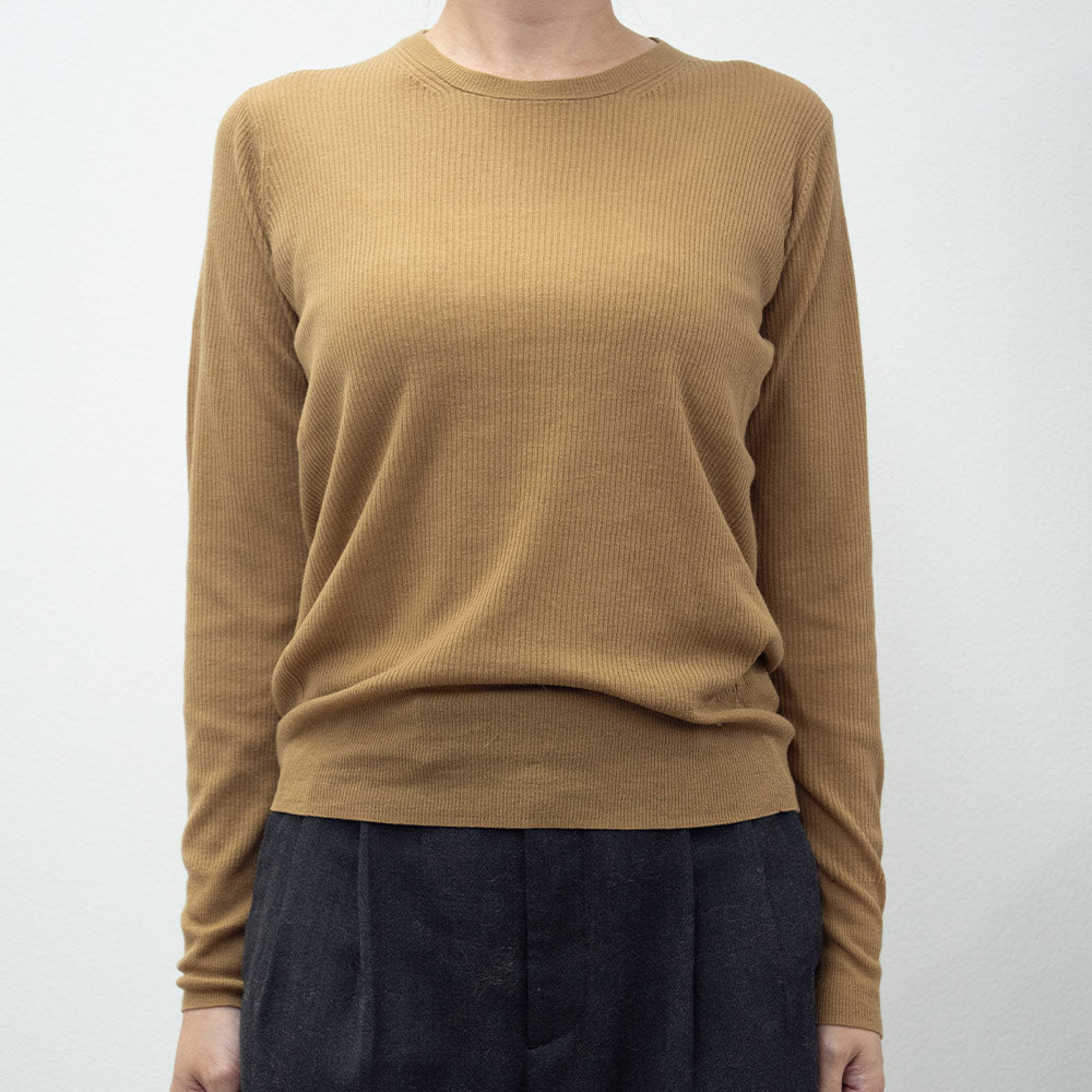 C.T.plage - Pull Round Longsleeve Rib - Camel