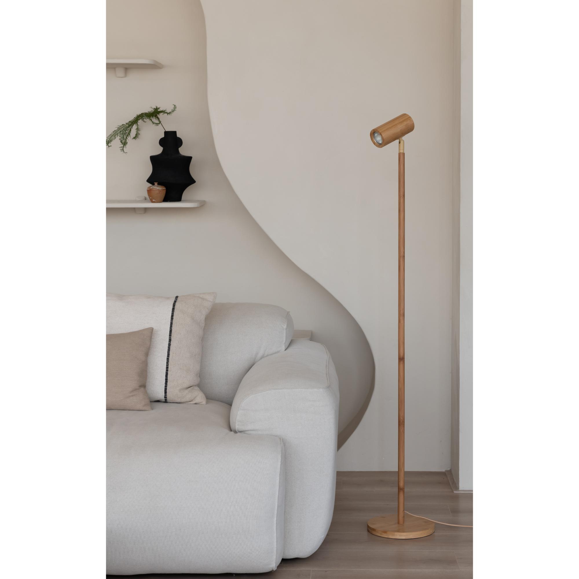 GOOD&MOJO Vloerlamp Java - Naturel - Ø23cm