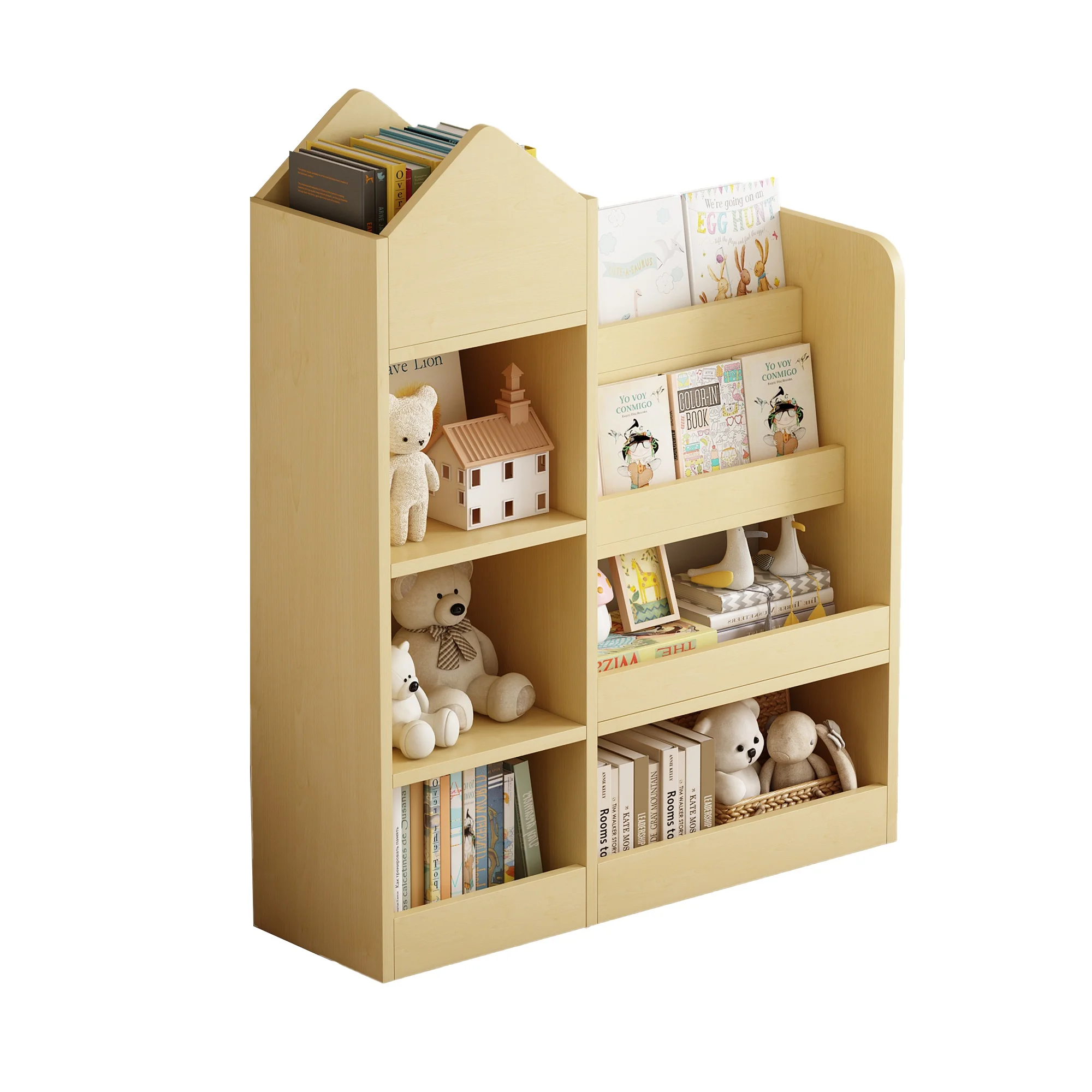 PAPROOS Kids Bookshelf, Wooden Kids Bookcase with Toy Storage Organizer Cabinet, Children Multi Shelf Cubby for Classroom, Kids Bedroom, Nursery, Wood - Image 10