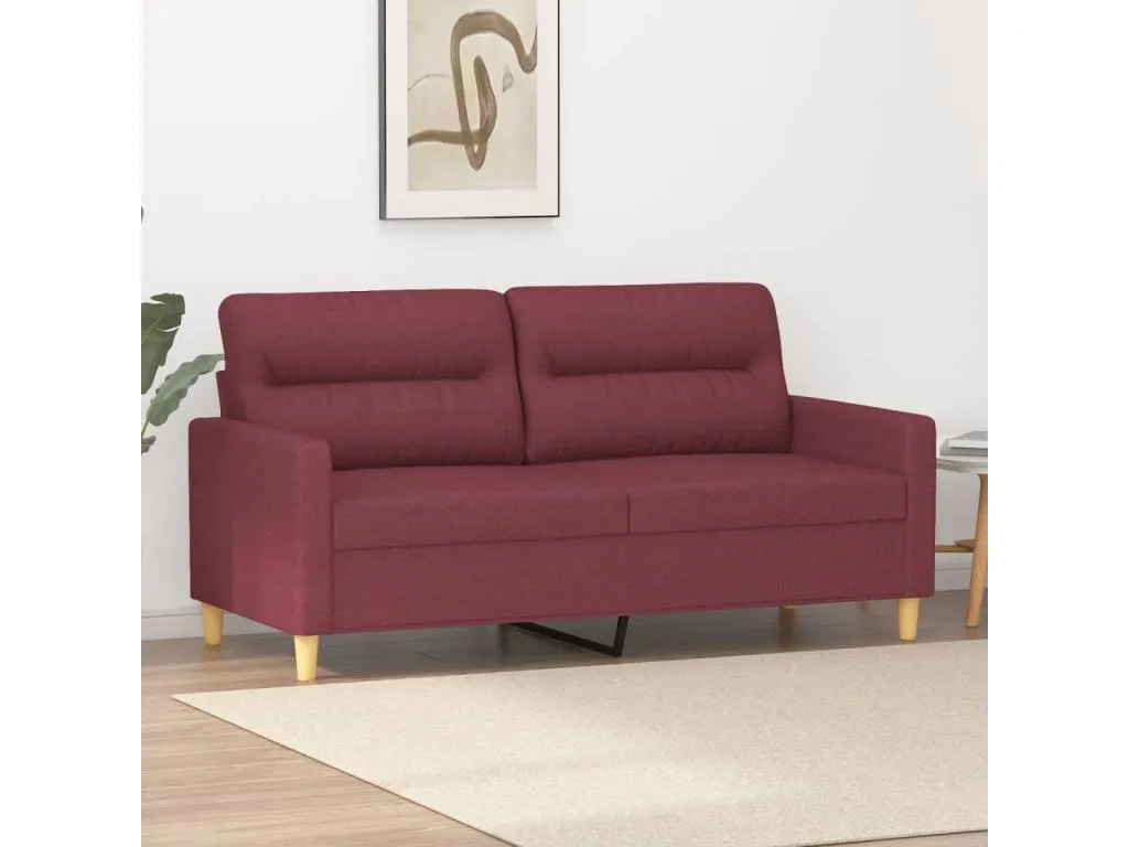 Sofá de 2 plazas de tela rojo tinto 140 cm spii74606