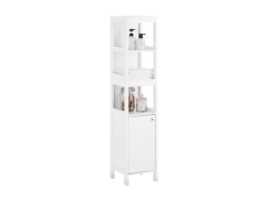 Armario Alto de Suelo para Baño con 3 Compartimentos BZR187-W Confortzx