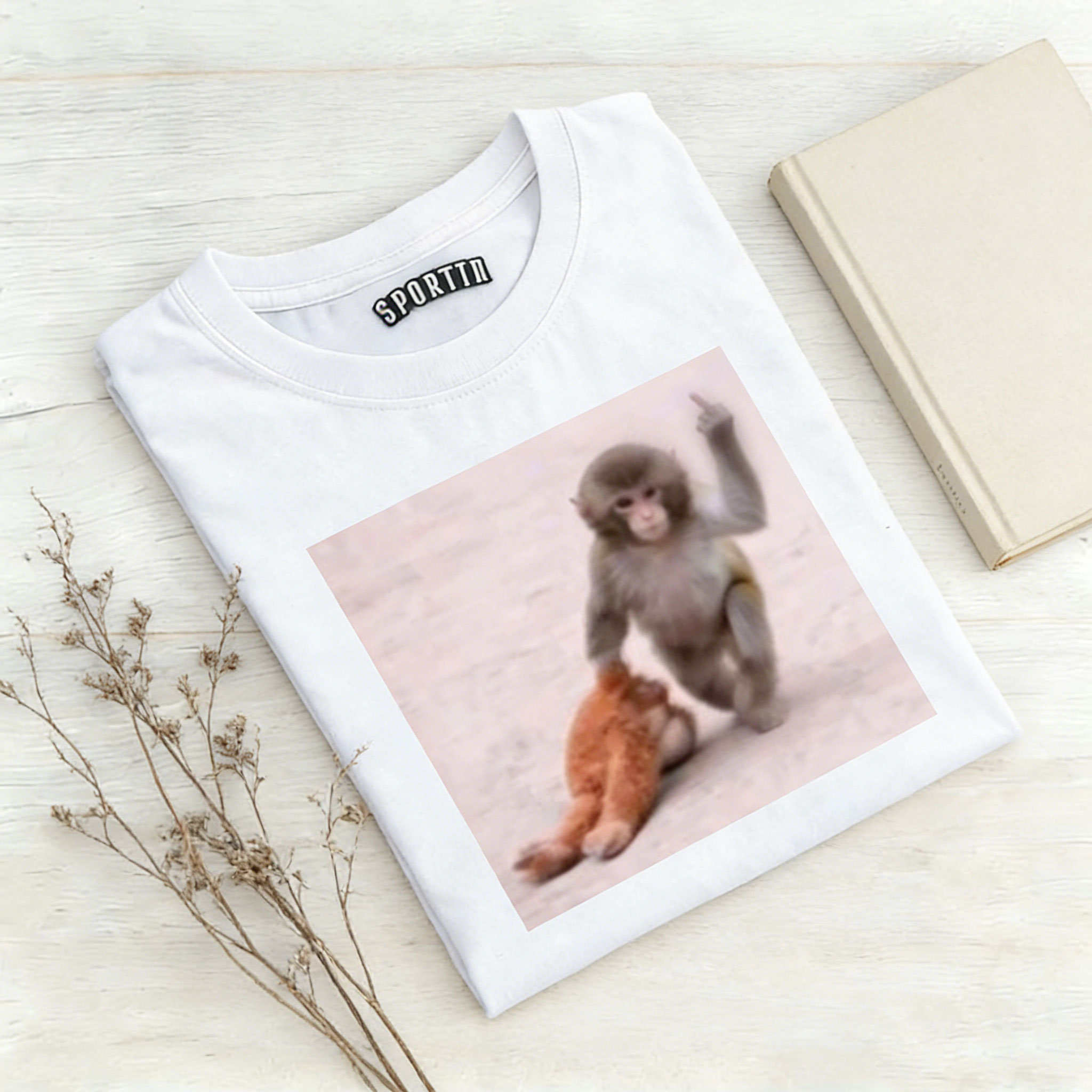 Punch-kun Monkey Meme Graphic T-shirt