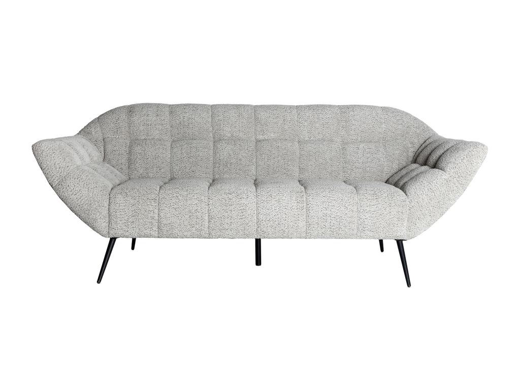 Sofá de poliéster en color gris . de 221x85x86cm