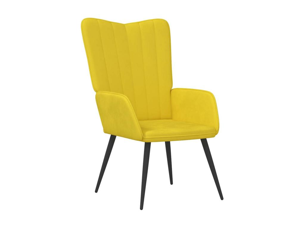 Sillón de Luzssnh de terciopelo amarillo mostaza