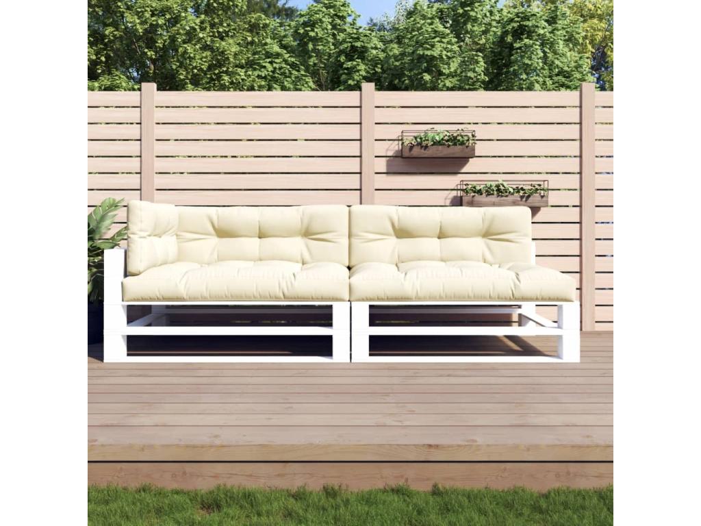 Cojines de palet 5 piezas tela beige