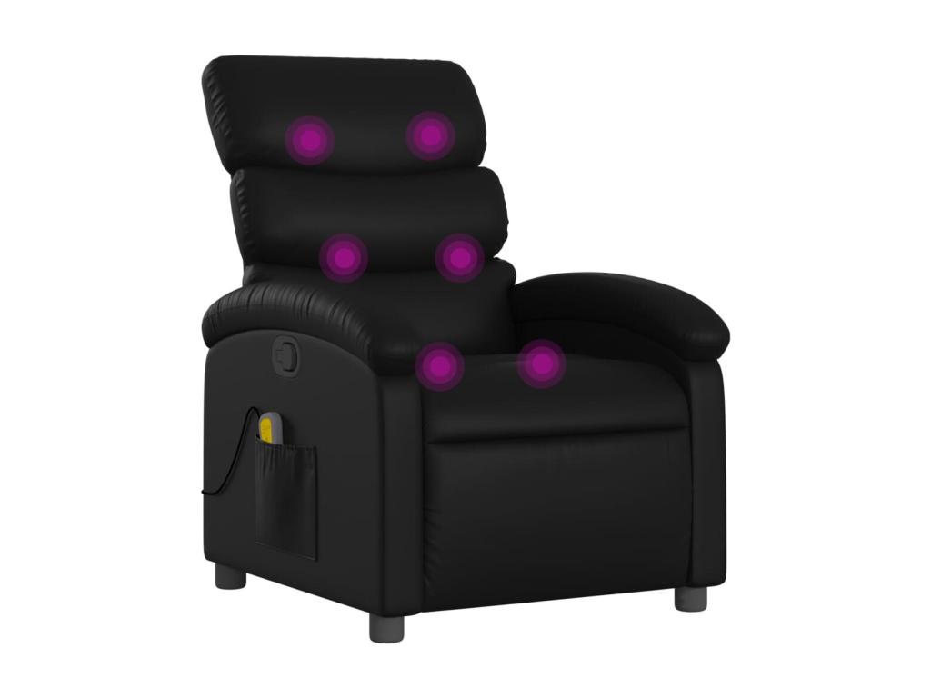 Sillón de masaje reclinable Piel sintética negro