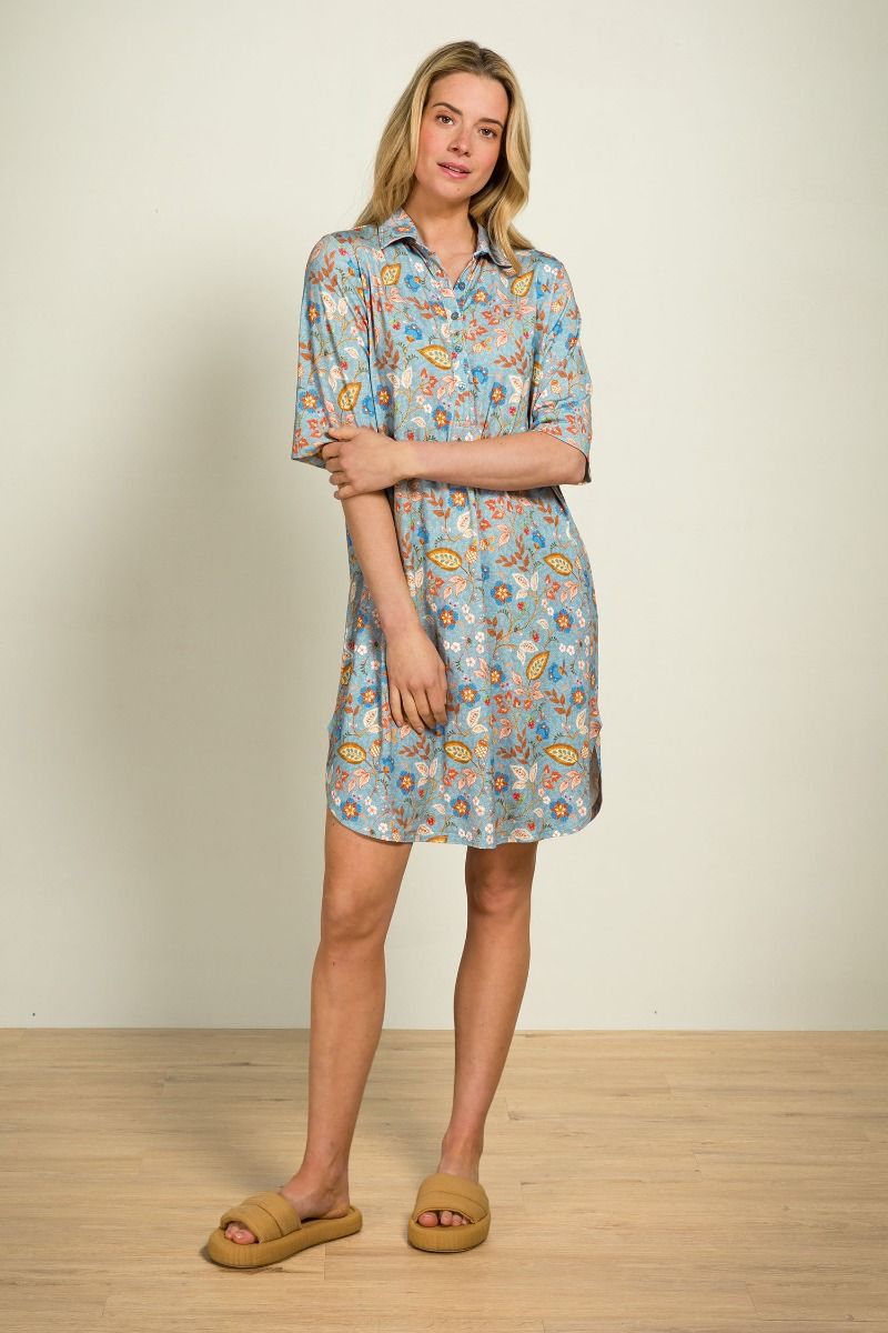 Dewi Nightdress Short Sleeve Jameela Blue