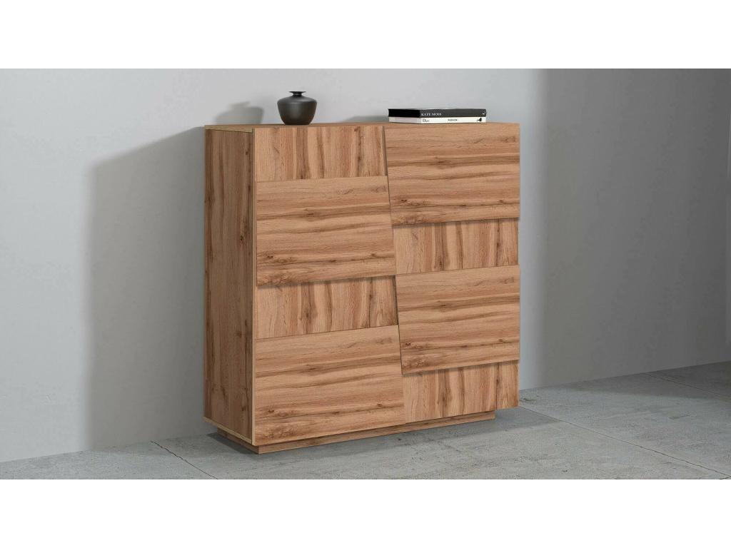 Armario multiusos 2 puertas Nestliq - Armario multifuncional - Armario de 2 puertas - 120x44h126 cm - Roble