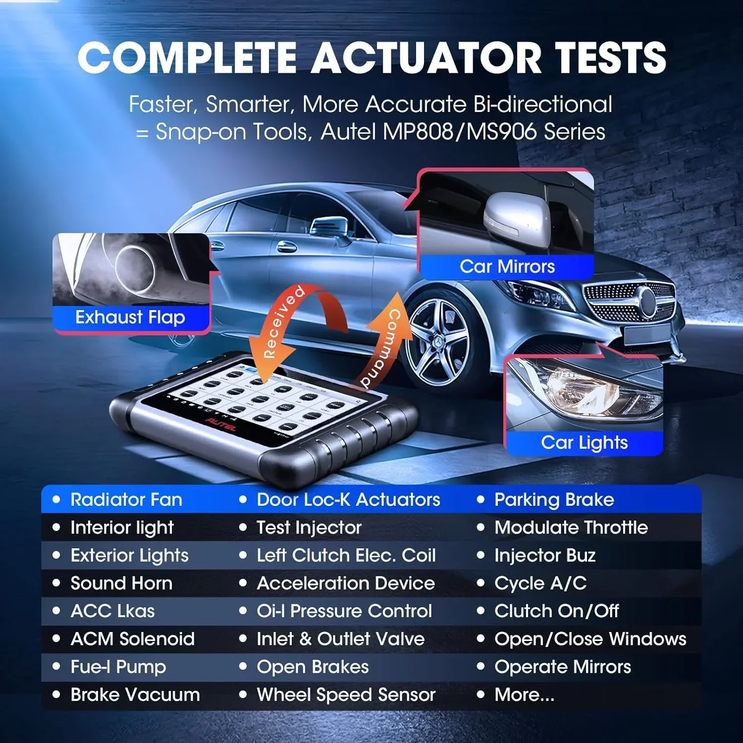 Autel MaxiCOM MK808S Automotive Diagnostic Scanner With 7-inch LCD Touchscreen - Image 3 Autel MaxiCOM MK808S Automotive Diagnostic Scanner With 7-inch LCD Touchscreen - Image 3