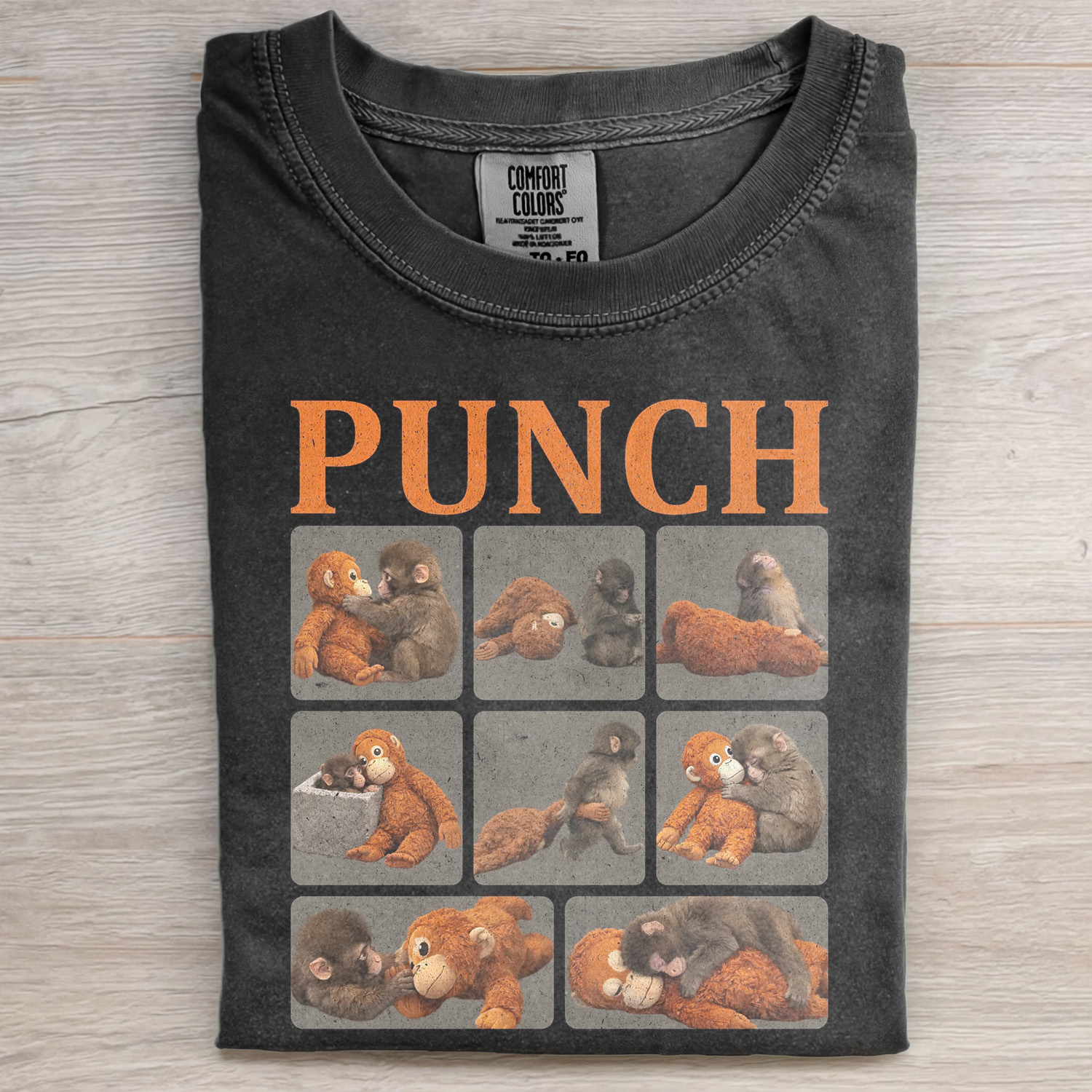 Punch Monkey Meme Graphic T-shirt