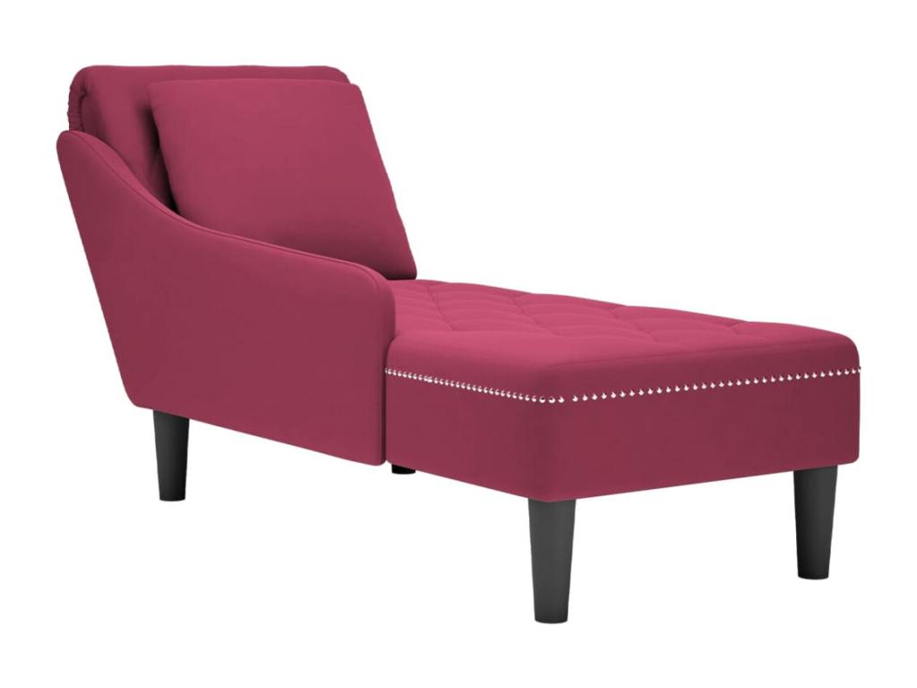 Sillón Luzssnh con cojín y reposabrazos derecho rojo burdeos