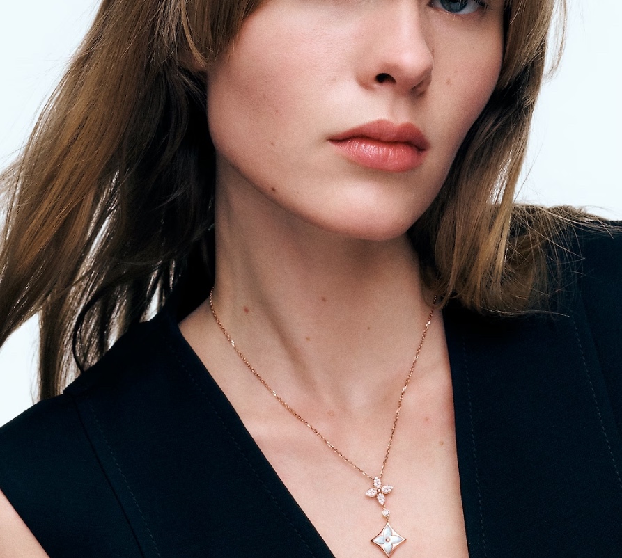 Louis Vuitton Rose Gold Star Sun Pendant Necklace - Original Replica Club