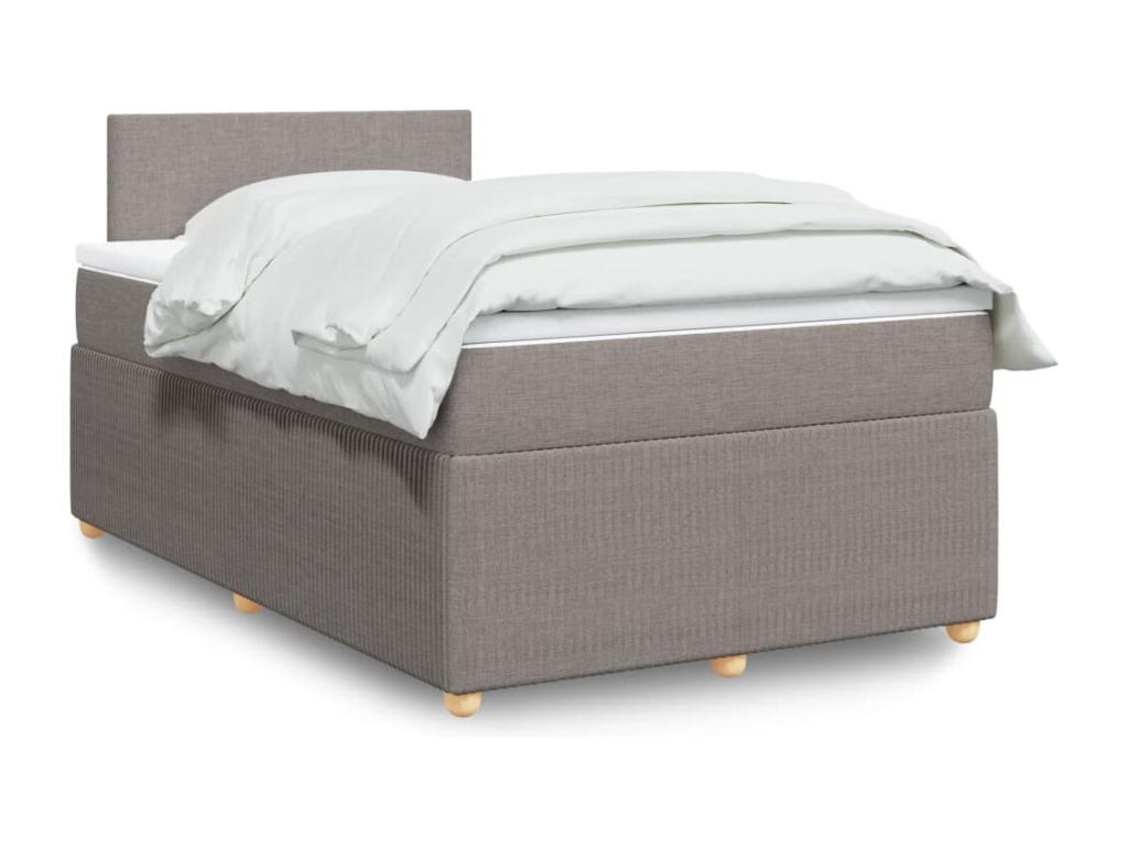 Cama box Joliven con colchón gris taupe 120x190 cm