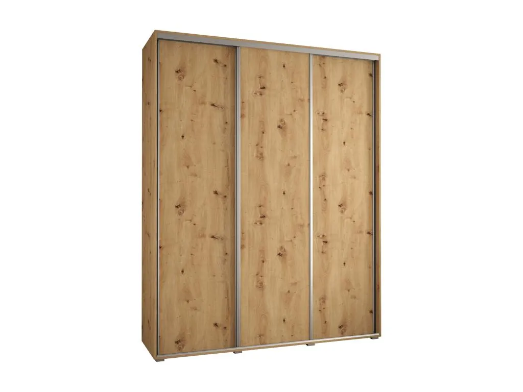 Armario Davos 1 corredero 235,2x200x45 cm 3 puertas artisan/plata etc2866238