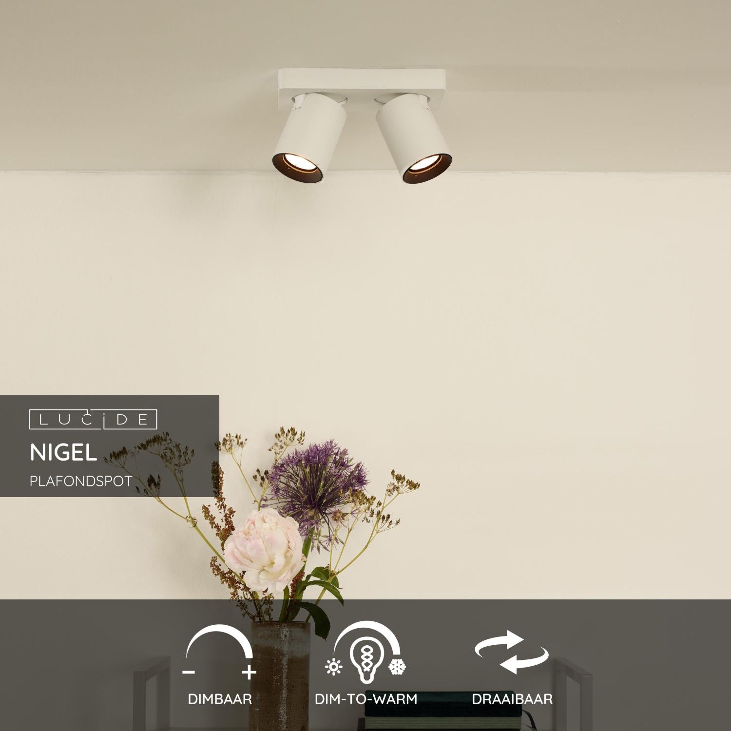 Nigel 2 spot LED wit