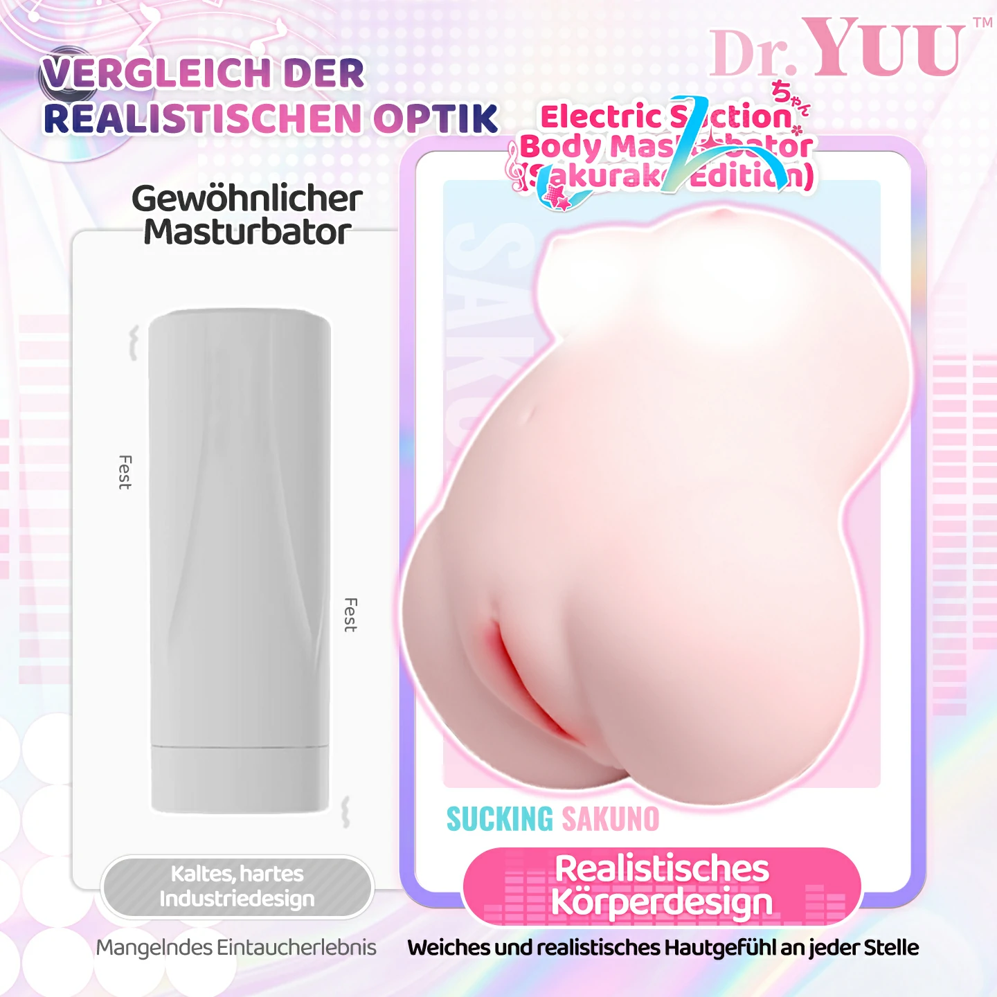 Dr.YUU Sakurako Edition elektrischer Masturbator mit Saugfunktion und Vibration – Bild 3