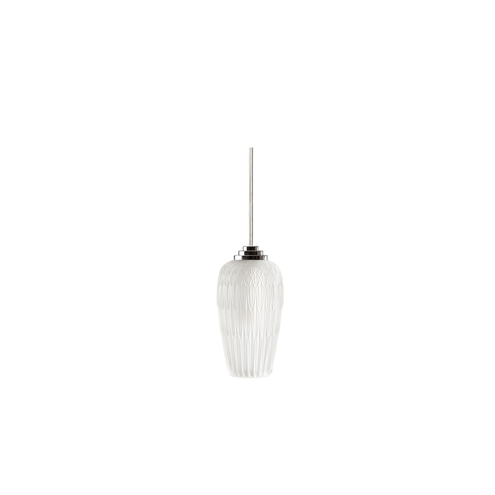 SUSPENSION PLUMES - CRISTAL INCOLORE, FINITION CHROME