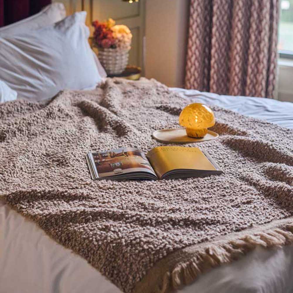 Kirsten Boucle Throw, Taupe