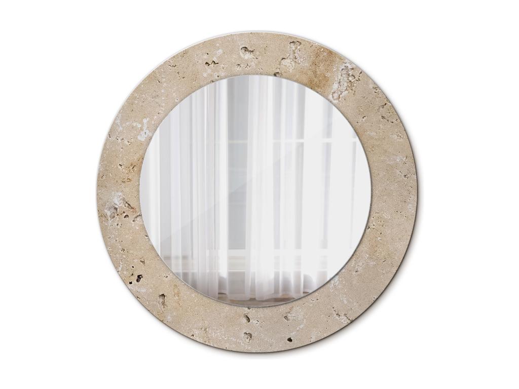 Espejo redondo decorativo - Aspecto piedra - 50 cm