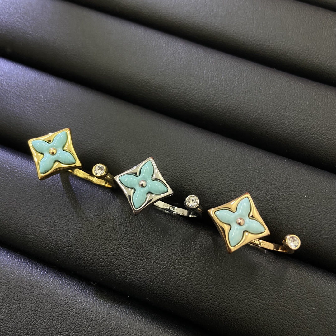 Louis Vuitton Blue Amazonite Open Ring - Original Replica Club