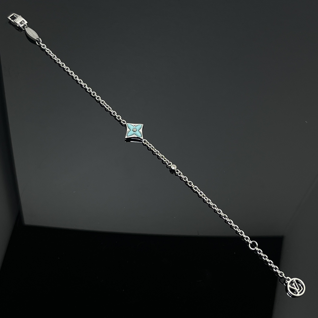 Louis Vuitton Blue Amazonite 1 Motif BB Star Bracelet - Original Replica Club
