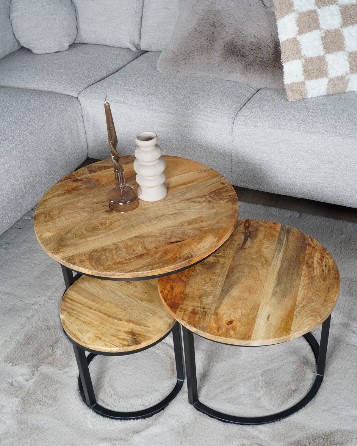 Home67 - Salontafel Set van 3 - Industriële Salontafelset Erjan -