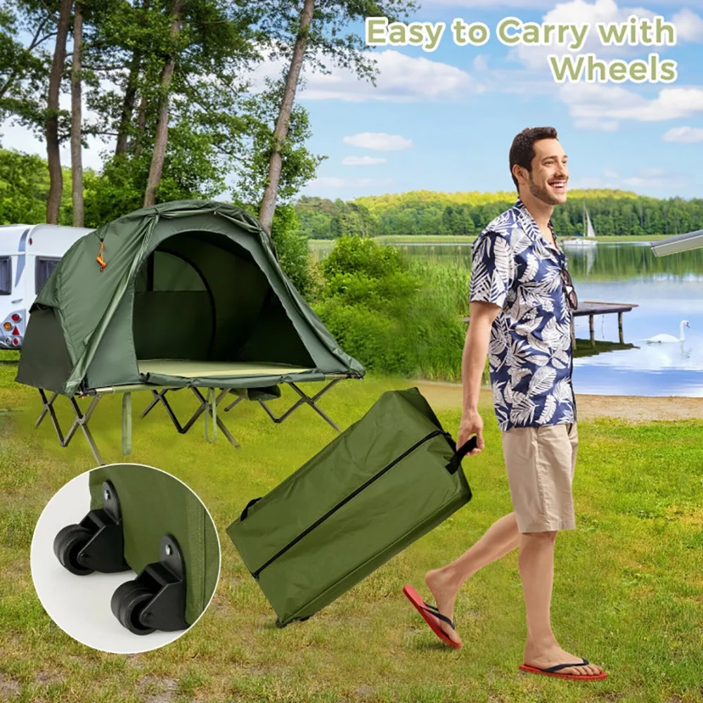 Kadyn Tent, Waterproof Tents,Camping Hiking Tents,2-Person Outdoor Camping Tent with External Cover-Green - Image 2