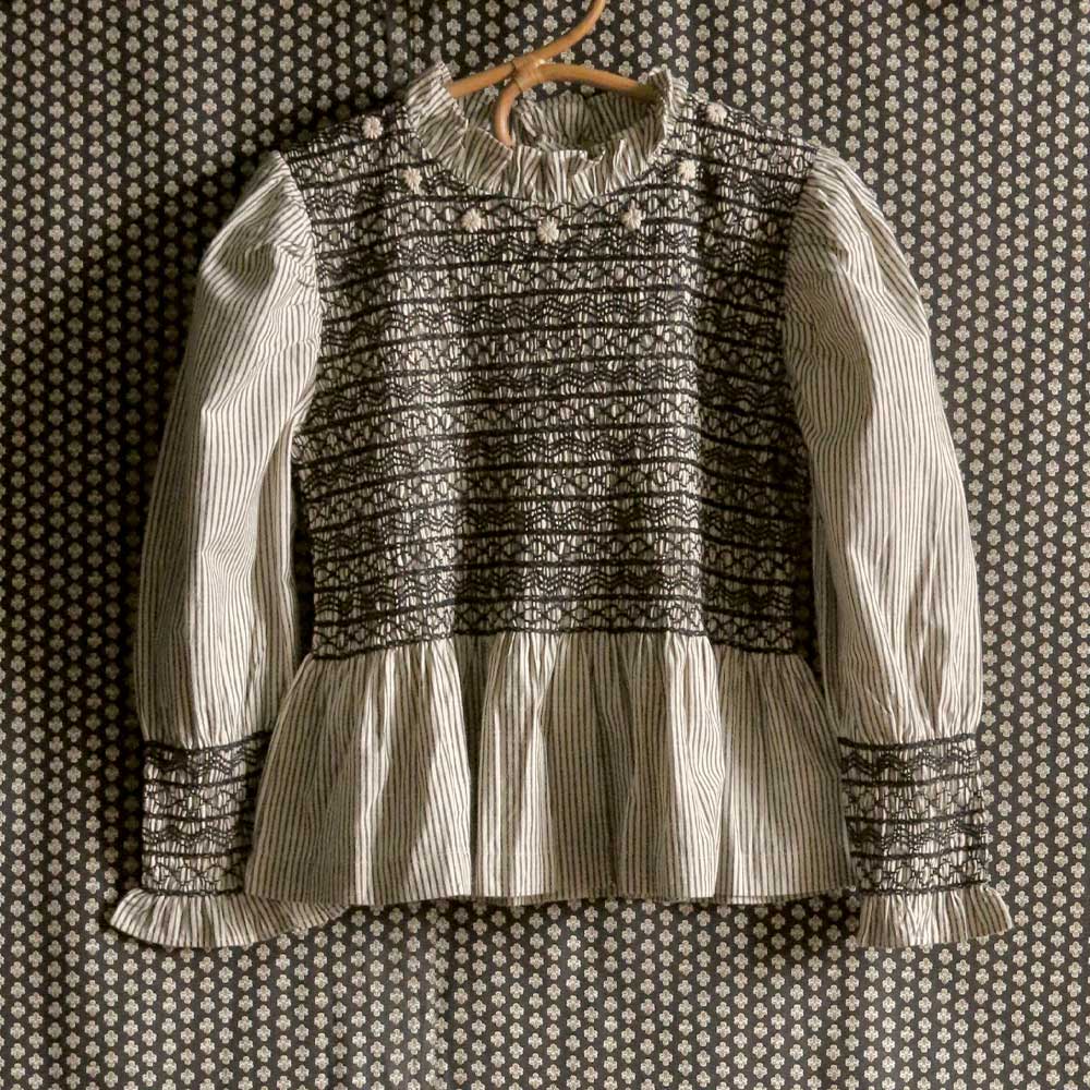 Suranné - Blouse Main - Noir Rayures