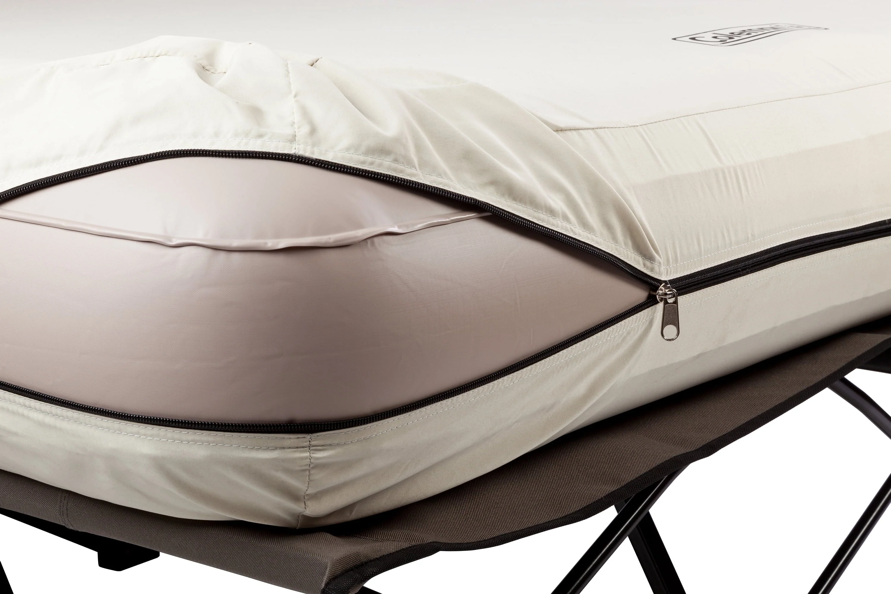 Coleman Cot and Thick Queen Air Mattress Combo Side Tables, Pump Included - Image 2