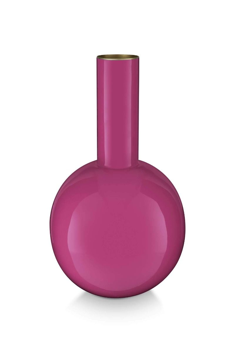 Vase Metal Small Bright Pink 26cm