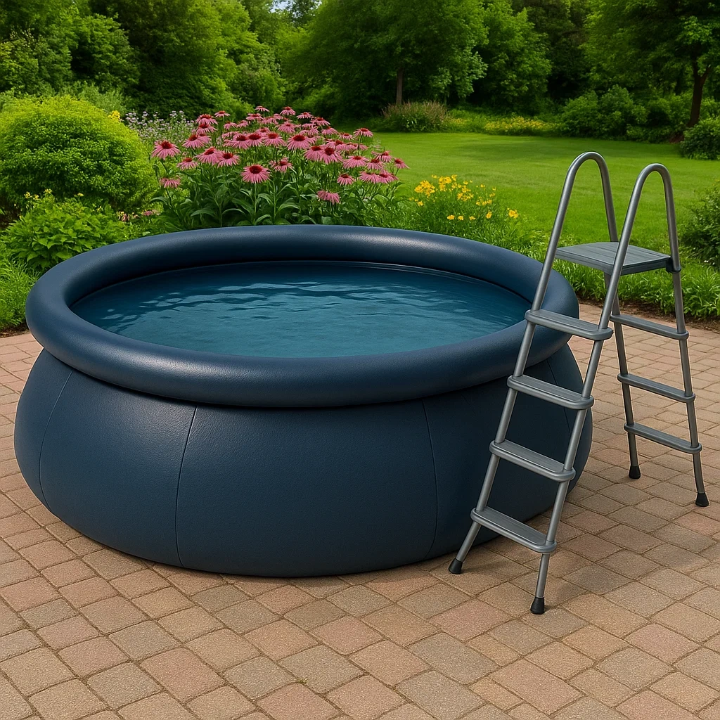 Piscina desmontable 366x100 cm redonda Azul oscuro con depuradora LCbRswTQ23QI
