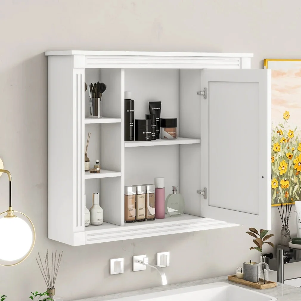 36'' Bathroom Vanity Set With Ceramic Sink Top, Mirror Cabinet, 2 Doors And 2 Drawers - Gray - Image 21 36'' Bathroom Vanity Set With Ceramic Sink Top, Mirror Cabinet, 2 Doors And 2 Drawers - Gray - Image 21