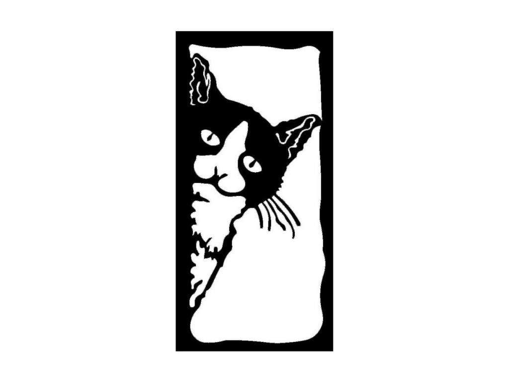 Decoración de Metal Gato 22, Negro, 30x0,15x61 cm, Hogarlujo