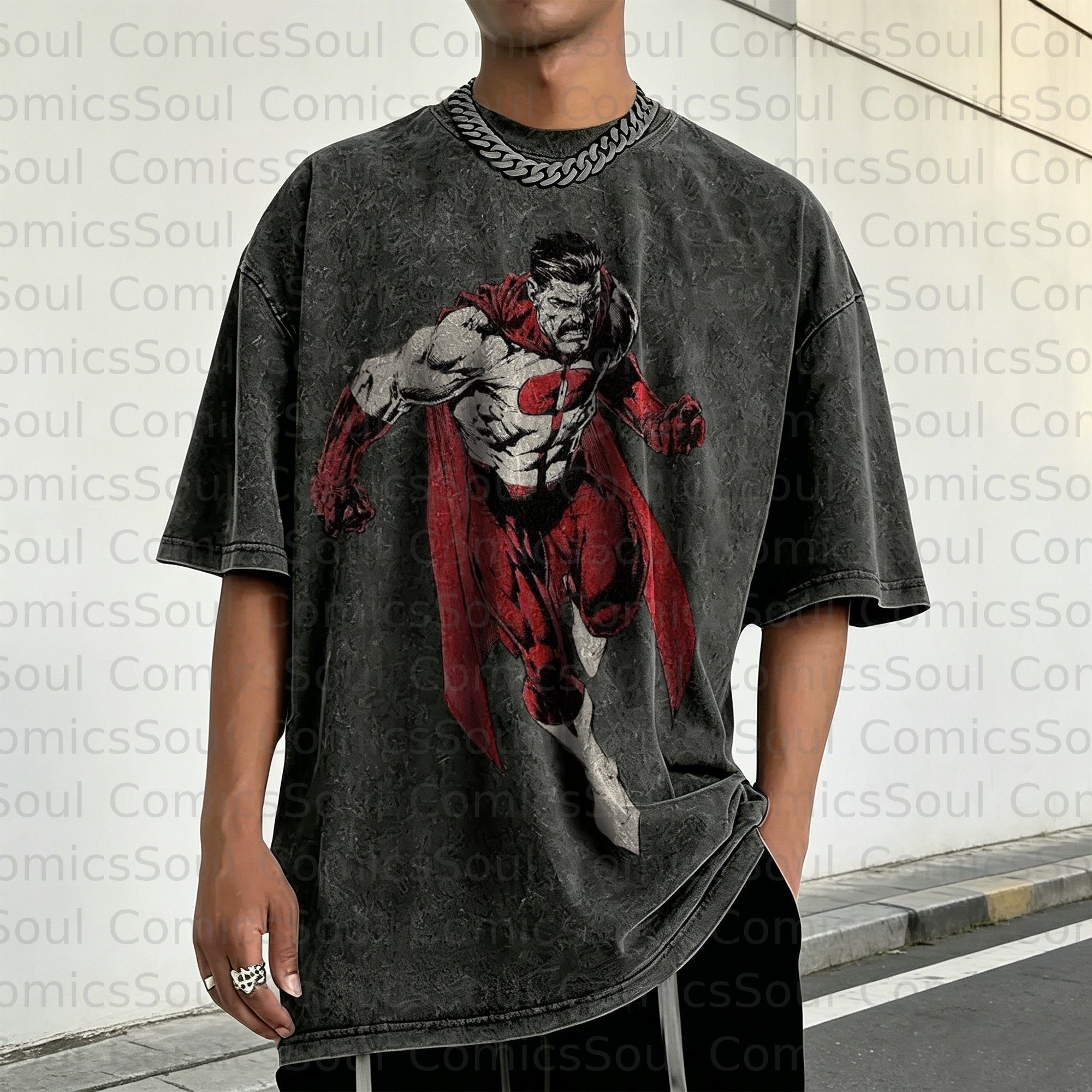 Unisex Anime Inspired Vintage Washed T-Shirt