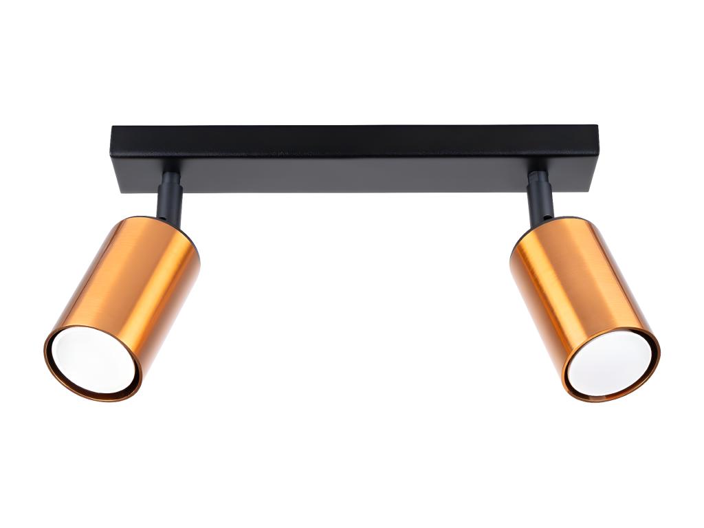 Lámparas de techo Winx moderno de acero - 2 fuentes luminosas - L.30 x A.18,5 cm - negro/cobre