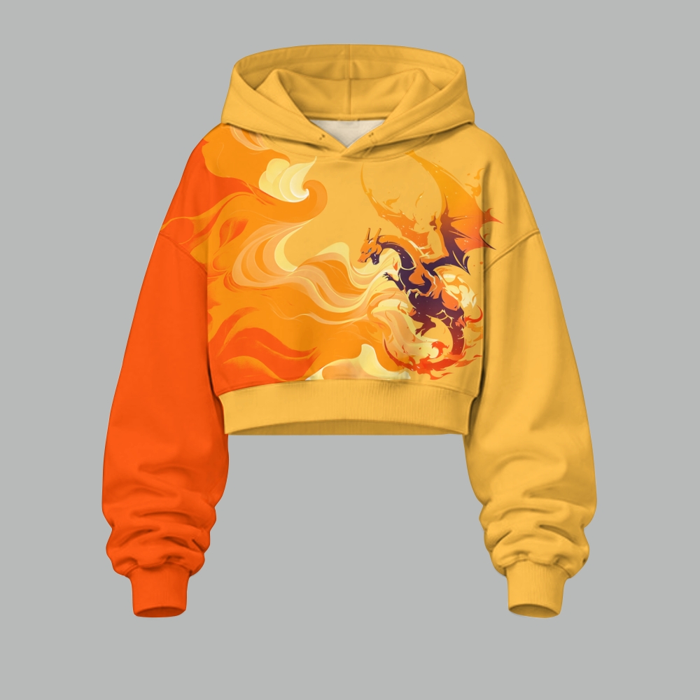Pokémon Women's Cropped Long Sleeve Hoodie & High Waist Jogger Pants Two Piece Tracksuit Set 3051022 TeeThreads Sustain the Scene with Custom Apparel