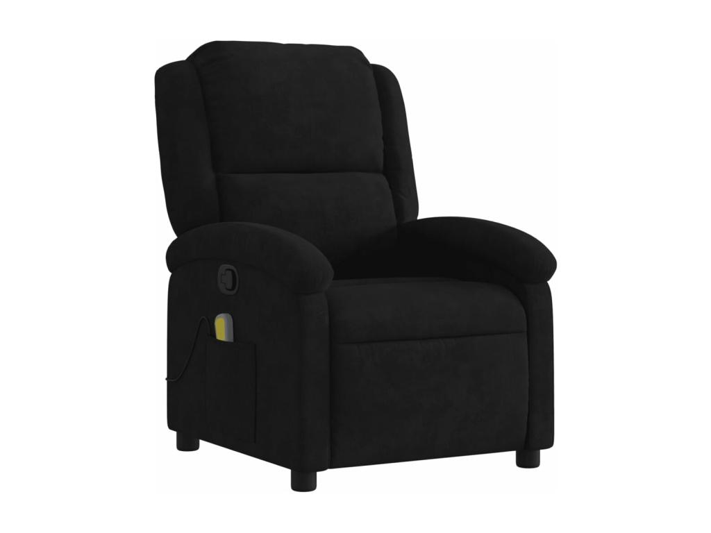 Sillón de masaje reclinable de terciopelo negro