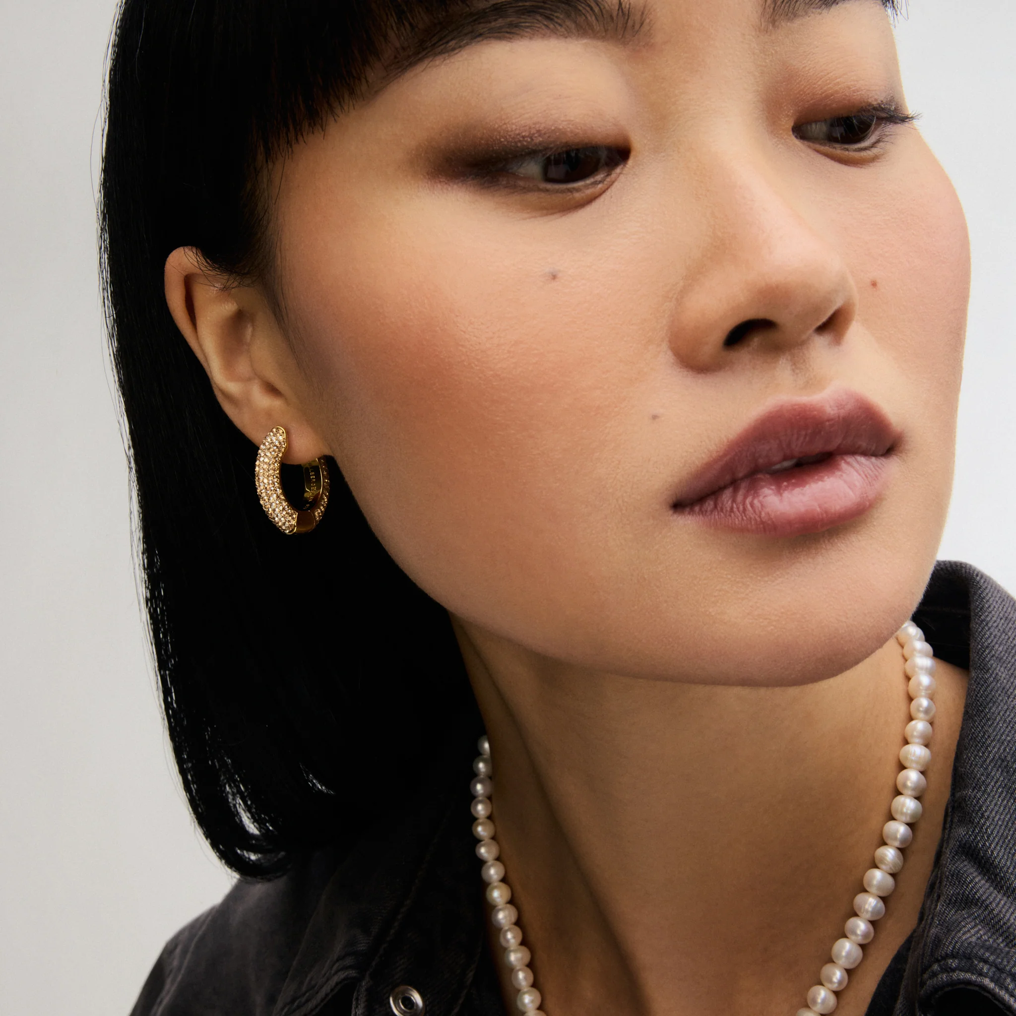 Medium Sparkle Hoop Earrings
