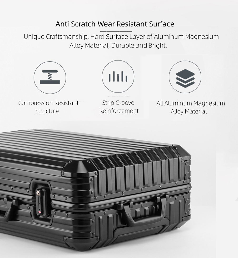 All Aluminum Magnesium Hardshell Carry On Luggage with Lock, Airline Approved Hardside Carry on Suitcase with Spinner Wheels, Checked Metal Rolling Luggage Case for Travel, Business - Image 14