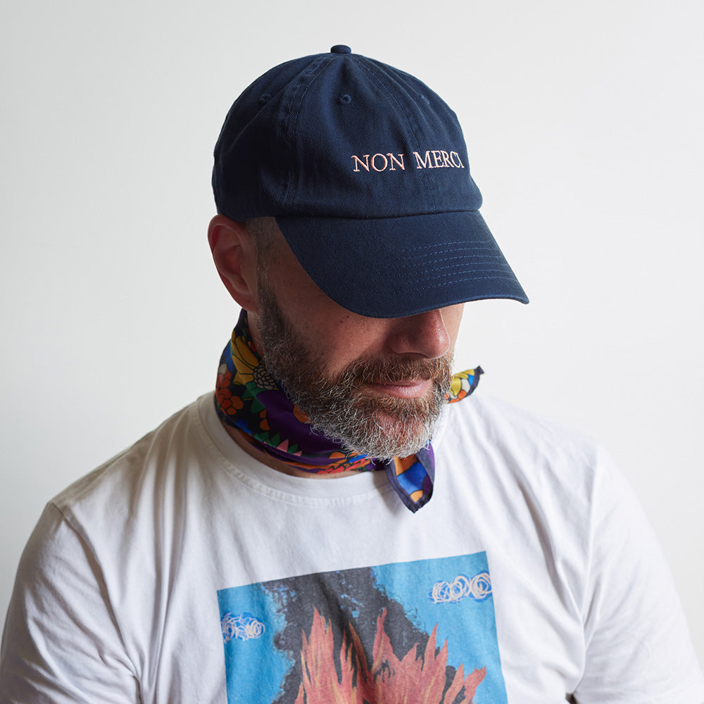 Casquette unisexe brodée Non Merci - Bleu Marine
