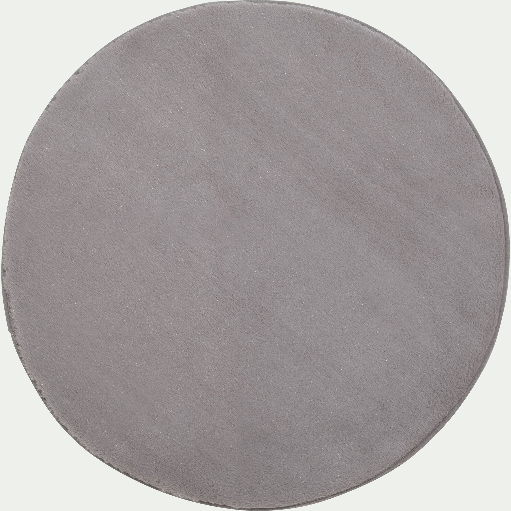 ROBIN - Tapis rond imitation fourrure - gris restanque D70cm