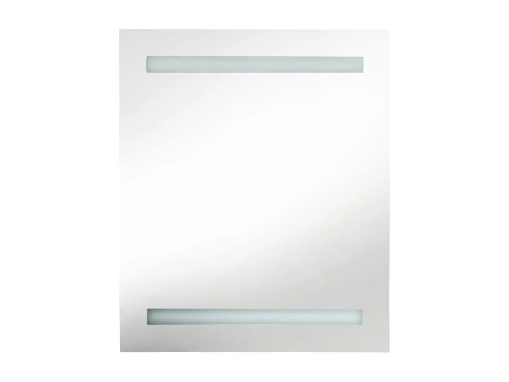 Armario de baño con espejo LED negro brillante 50x14x60 cm